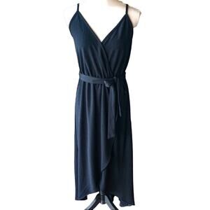 As U Wish Black Cami Faux Wrap Maxi Dress